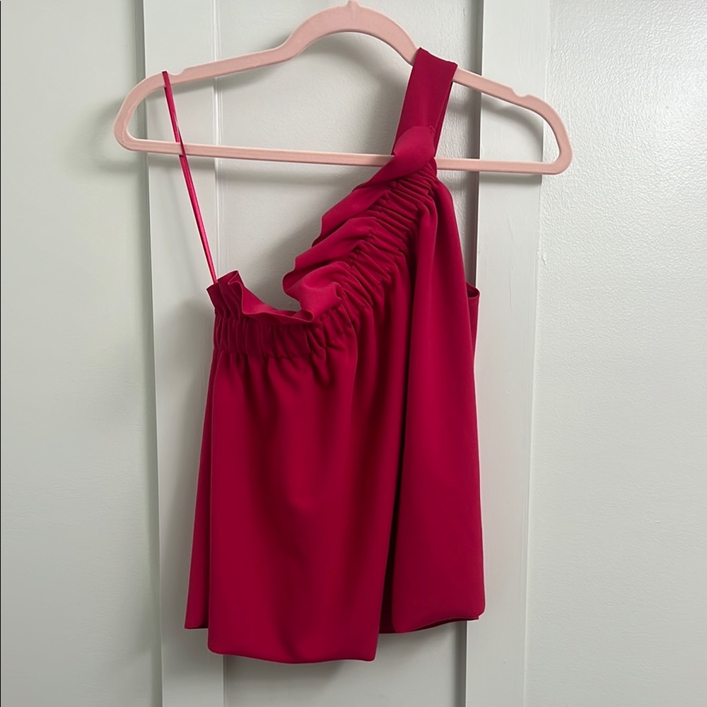 Zara Vibrant Pink Ruffled Top